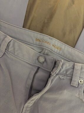 Michael Kors Lavender Cotton Casual Pants with Gold Logo